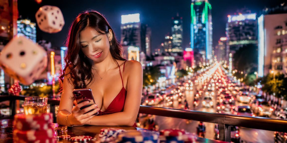 Người chơi tại TP. Hồ Chí Minh tham gia tai xiu trực tuyến trong không gian neon sôi động